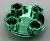 2654, 54196 | Chrome Green Plate, Round 2 x 2 with Rounded Bottom (Boat Stud) | Custom Chromed by Bubul