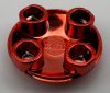 2654, 54196 | Chrome-RED Plate, Round 2 x 2 with Rounded Bottom (Boat Stud) | Custom Chromed by Bubul