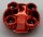 2654, 54196 | Chrome-RED Plate, Round 2 x 2 with Rounded Bottom (Boat Stud) | Custom Chromed by Bubul