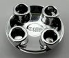 2654, 54196 | Chrome Silver Plate, Round 2 x 2 with Rounded Bottom (Boat Stud) | Custom Chromed by Bubul