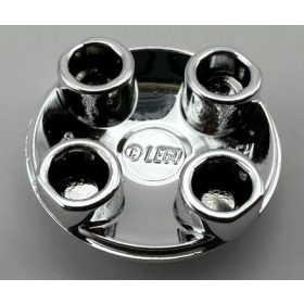   2654, 54196 | Chrome Silver Plate, Round 2 x 2 with Rounded Bottom (Boat Stud) | Custom Chromed by Bubul