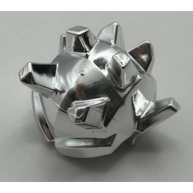   27170 Chrome Silver Minifigure, Headgear Gargoyle Six Straight Horns and Ears  Custom chromed by Bubul