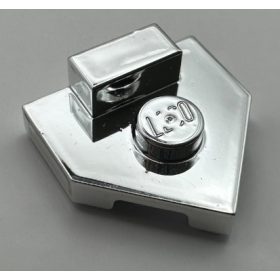   27928 Chrome Silver Wedge, Plate 2 x 2 Pentagonal with Center Stud and 1 x 1/2 Raised Tab on Top Custom Chromed by BUBUL
