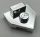 27928 Chrome Silver Wedge, Plate 2 x 2 Pentagonal with Center Stud and 1 x 1/2 Raised Tab on Top Custom Chromed by BUBUL