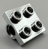 2817 | Chrome Silver Plate, Modified 2 x 2 with Pin Holes | Custom Chromed by BUBUL