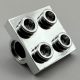 2817 | Chrome Silver Plate, Modified 2 x 2 with Pin Holes | Custom Chromed by BUBUL
