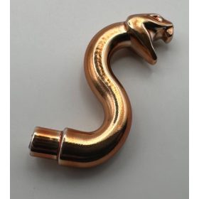   28588 | Chrome COPPER Snake Head with Open Mouth, Fangs and Curved Neck with Bar | Custom Chromed by BUBUL