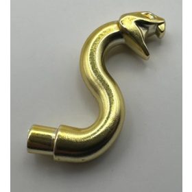   28588 | Chrome GOLD Snake Head with Open Mouth, Fangs and Curved Neck with Bar | Custom Chromed by BUBUL