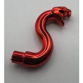   28588 | Chrome RED Snake Head with Open Mouth, Fangs and Curved Neck with Bar | Custom Chromed by BUBUL