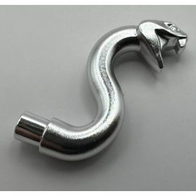   28588 | Chrome Silver Snake Head with Open Mouth, Fangs and Curved Neck with Bar | Custom Chromed by BUBUL