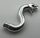 28588 | Chrome Silver Snake Head with Open Mouth, Fangs and Curved Neck with Bar | Custom Chromed by BUBUL