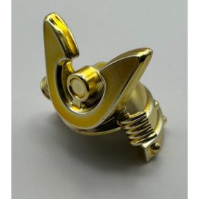   28679 | Chrome Gold Minifigure, Headgear Helmet Ninja (Samurai) Kabuto with Large Curved Crest and Rivets | Custom Chromed by Bubul