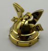 28679 | Chrome Gold Minifigure, Headgear Helmet Ninja (Samurai) Kabuto with Large Curved Crest and Rivets | Custom Chromed by Bubul