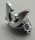 28679 | Chrome Silver Minifigure, Headgear Helmet Ninja (Samurai) Kabuto with Large Curved Crest and Rivets | Custom Chromed by Bubul