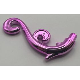   28870 | Chrome Pink Plant Stem, Curved with 2 Thorns and 2 Swirls | Custom Chromed by BUBUL