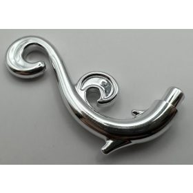   28870 | Chrome Silver Plant Stem, Curved with 2 Thorns and 2 Swirls | Custom Chromed by BUBUL