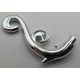 28870 | Chrome Silver Plant Stem, Curved with 2 Thorns and 2 Swirls | Custom Chromed by BUBUL