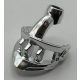 Chrome Silver Minifigure, Visor Pointed with Face Grille  29344 or 22400 Custom Chromed by BUBUL