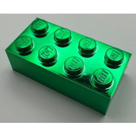 LEGO 3001 | Chrome Green Brick 2x4 | Custom Chromed by Bubul