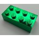 LEGO 3001 | Chrome Green Brick 2x4 | Custom Chromed by Bubul