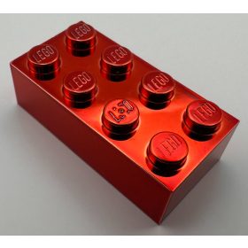 Chrome brick up close 3001 - Chrome Red Brick 2 x 4 - Custom Chromed by Bubul
