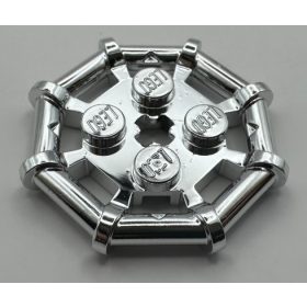   30033 Chrome Silver Plate, Modified 2 x 2 with Bar Frame Octagonal number: 30033 or 75937 Custom Chromed by Bubul