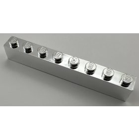 3008 | Chrome Silver Brick 1 x 8 | Custom Chromed by BUBUL