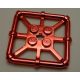 Chrome-RED Plate, Modified 2 x 2 with Bar Frame Square   part number 30094  Custom Chromed by Bubul