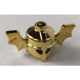   30105 Chrome Gold Minifigure, Headgear Helmet with Bat Wings  Custom Chromed by BUBUL