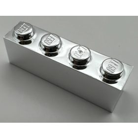 3010 | Chrome Silver Brick 1 x 4 | Custom Chromed by BUBUL