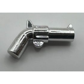   30132 Chrome Silver Bar 6L with Stop Ring Minifig, Weapon Gun, Pistol Revolver  Custom Chromed by BUBUL