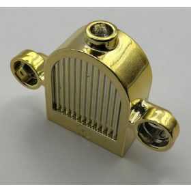   30147 Chrome Gold Vehicle, Grille 1 x 2 x 2 Round Top with Lights  Custom Chromed by Bubul