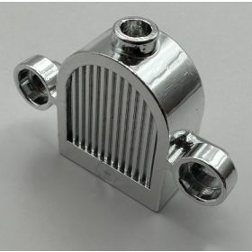  30147 | Chrome Silver Vehicle, Grille 1 x 2 x 2 Round Top with Lights  | Custom Chromed by BUBUL