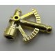 30154 Chrome Gold Minifigure, Utensil Sextant / Quadrant  30154 Custom Chromed by BUBUL