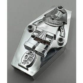   30164 | Chrome Silver Container, Coffin Lid with Mummy Relief Plain (Sarcophagus) | Custom Chromed by Bubul