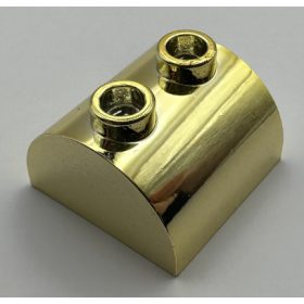   30165 | Chrome Gold Brick, Modified 2 x 2 Curved Top with 2 Top Studs | Custom Chromed by BUBUL