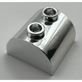  30165 | Chrome Silver Brick, Modified 2 x 2 Curved Top with 2 Top Studs | Custom Chromed by Bubul