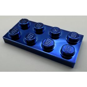 3020 Chrome BLUE Lego Plate 2 x 4 Original   part: 3020  Custom Chromed by BUBUL