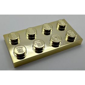 3020 Chrome Gold Lego Plate 2 x 4  Custom Chromed by BUBUL