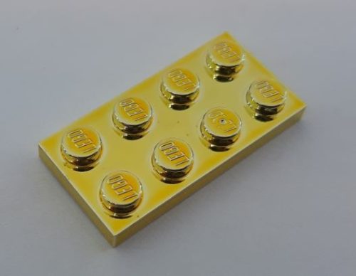 3020 Chrome Gold Lego Plate 2 x 4  Custom Chromed by BUBUL