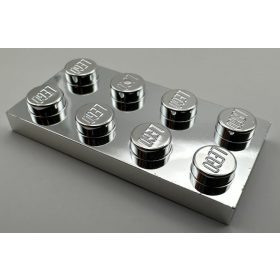 Lego part: 3020 Chrome Silver Lego Plate 2 x 4 Custom Chromed by BUBUL