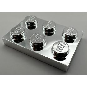 Lego part: 3021 Chrome Silver  Plate 2 x 3 Custom Chromed by BUBUL