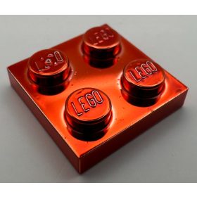   3022 Chrome RED Plate 2 x 2  part 3022 or 94148 Custom chromed by Bubul