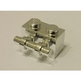   30236 | Chrome Silver Brick, Modified 1 x 2 with Handle | Custom Chromed by Bubul