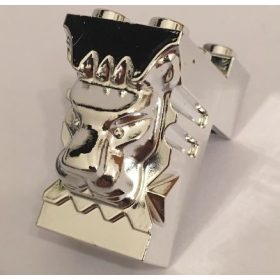   30274 | Chrome Silver Brick, Modified 2 x 3 x 3 with Cutout and Lion Head | Custom Chromed by BUBUL