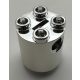 30361 | Chrome Silver Brick, Round 2 x 2 x 2 Robot Body - with Bottom Axle Holder x Shape x Orientation | Custom Chromed by Bubul