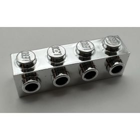   30414 | Chrome Silver Brick, Modified 1 x 4 with 4 Studs on 1 Side | Custom Chromed by BUBUL