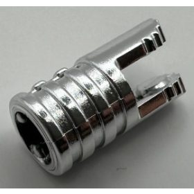   30553 | Chrome Silver Hinge Cylinder 1 x 2 Locking with 2 Fingers and Axle Hole on Ends | Custom Chromed by BUBUL