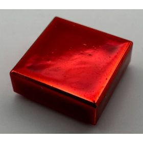   3070b_Chrome-RED  Tile 1 x 1 with Groove  part 3070 3070b  Custom Chromed by Bubul