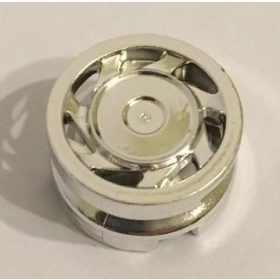   30838 Chrome Silver Wheel 11mm D. x 6mm with 7 Slanted Spokes | Custom chromed by BUBUL
